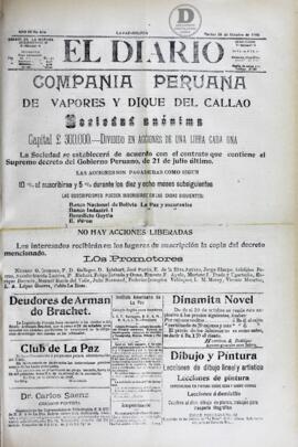 El Diario, edición del 29 de Octubre de 1906