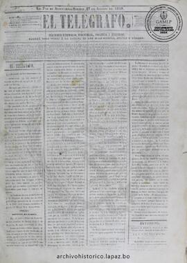 El Telegrafo, edición del 27 de agosto de 1859