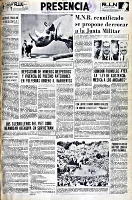 Presencia, edición del 31 de julio de 1965