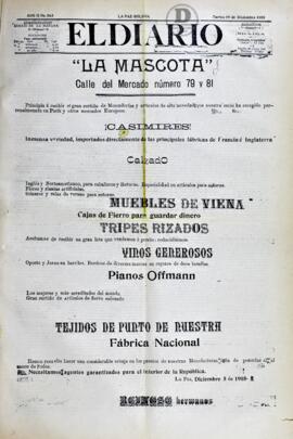 El Diario, edición del 19 de diciembre de 1905