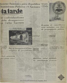 La Tarde, edición del 20 de agosto de 1960
