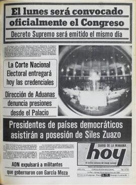 PRESIDENTES DE PAÍSES DEMOCRÁTICOS ASISTIRÁN A POSESIÓN DE SILES ZUAZO. (1982, 24 de septiembre). Hoy [La Paz, Bolivia], p. 1.