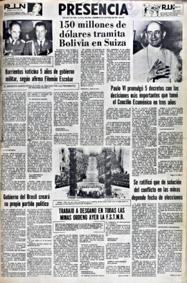 Presencia, edición del 29 de octubre de 1965