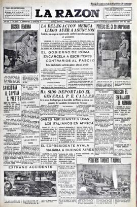 La Razón, edición del 12 de abril de 1936