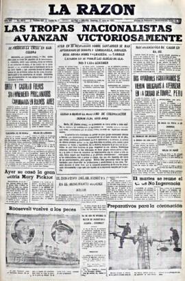 La Razón, edición del 27 de junio de 1937