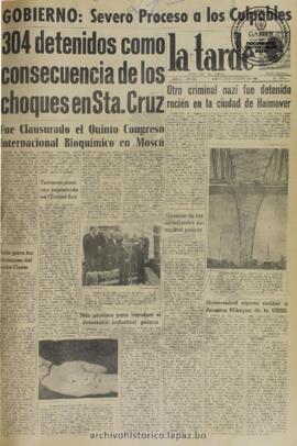 La Tarde, edición del 21 de agosto de 1961