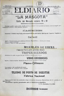 El Diario, edición del 7 de diciembre de 1905