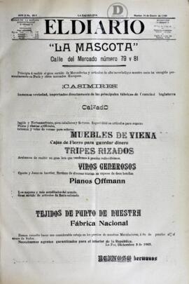 El Diario, edición del 16 de enero de  1906