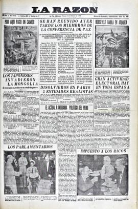 La Razón, edición del 14 de febrero de 1936