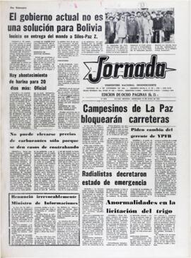 CAMPESINOS DE LA PAZ BLOQUEARÁN CARRETERAS. (1982, 28 de julio). Jornada [La Paz, Bolivia], p. 1.