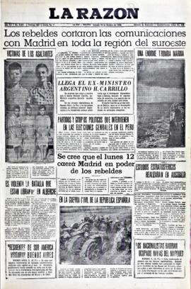 La Razón, edición del 10 de octubre de 1936