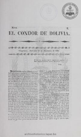 El Condor de Bolivia, edición del 14 de diciembre de 1825