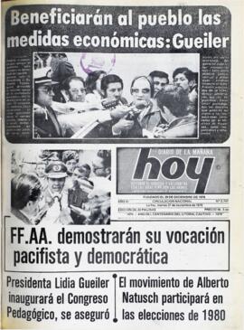BENEFICIARÁN AL PUEBLO LAS MEDIDAS ECONÓMICAS: GUEILER. (1979, 27 de noviembre). Hoy [La Paz, Bolivia], p. 1.