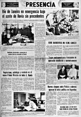 Presencia, edición del 12 de enero de 1966