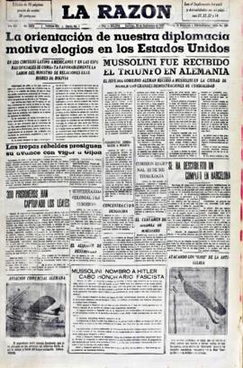 La Razón, edición del 26 de septiembre de 1937