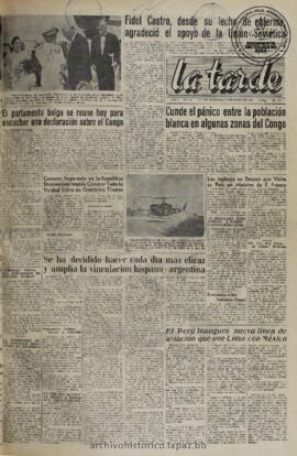 La Tarde, edición del 11 de julio de 1960