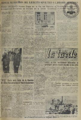 La Tarde, edición del 14 de enero de 1960