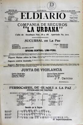 El Diario, edición del 27 de abril de 1906