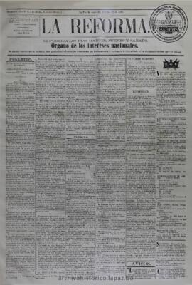 La Reforma, edición del 23 de octubre de 1873