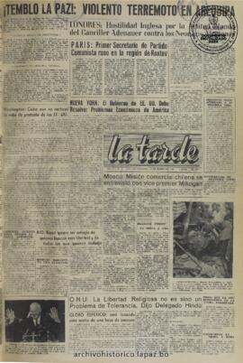La Tarde, edición del 13 de enero de 1960