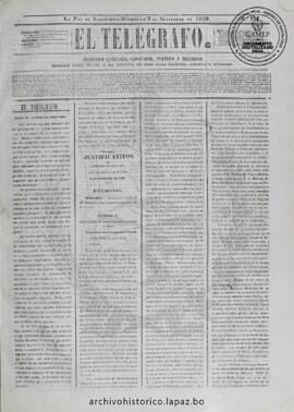 El Telegrafo, edición del 7 de septiembre de 1859