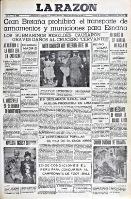 La Razón, edición del 24 de noviembre de 1936