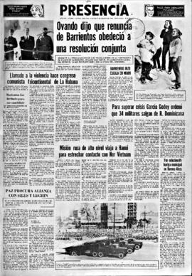 Presencia, edición del 7 de enero de 1966