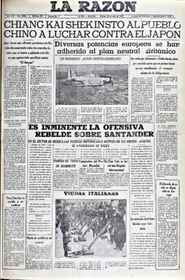 La Razón, edición del 30 de julio de 1937