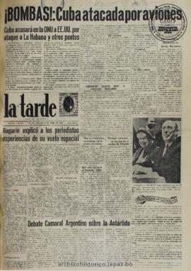 La Tarde, edición del 15 de abril de 1961