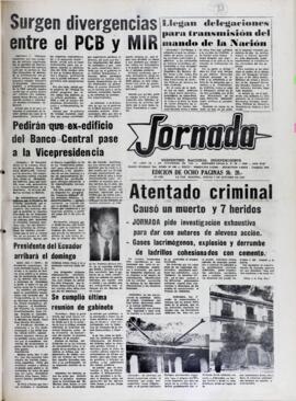 LLEGAN DELEGACIONES PARA TRANSMISIÓN DEL MANDO DE LA NACIÓN. (1982, 07 de octubre). Jornada [La Paz, Bolivia], p. 1.