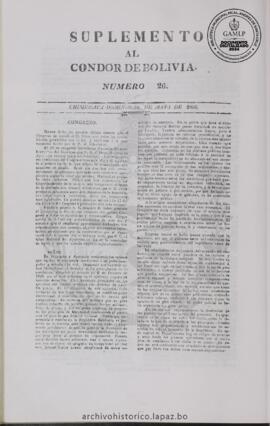 El Condor de Bolivia, edición del 28 de mayo de 1826