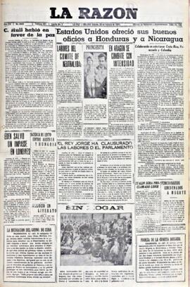 La Razón, edición del 23 de octubre de 1937