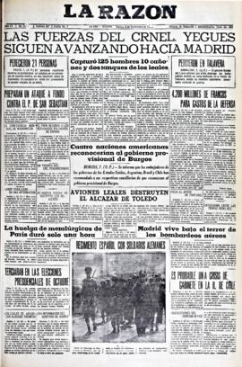 La Razón, edición del 8 de septiembre de 1936