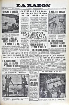 La Razón, edición del 29 de enero de 1936