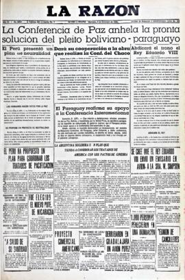 La Razón, edición del 9 de diciembre de 1936