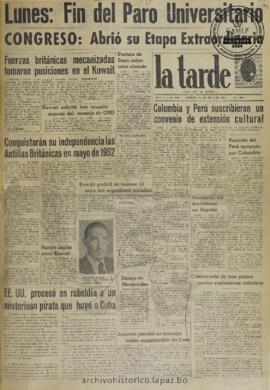 La Tarde, edición del 1 de julio de 1961