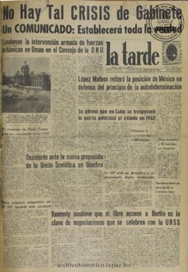 La Tarde, edición del 1 de diciembre de 1961
