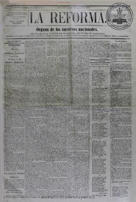 La Reforma, edición del 6 de noviembre de 1873