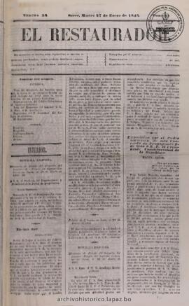 El Restaurador, edición del 27 de enero de 1846