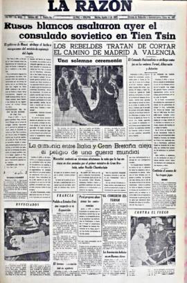 La Razón , edición del 3 de agosto de 1937