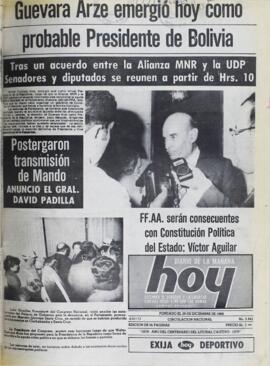 GUEVARA ARZE PODRÍA SER DESIGNADO PRESIDENTE DE LA REPÚBLICA HOY. (1979, 06 de agosto). Hoy [La Paz, Bolivia], p. 1,2.