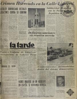 La Tarde, edición del 18 de agosto de 1960