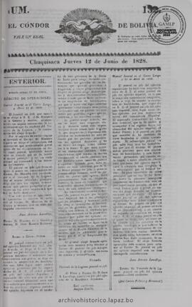 El Condor de Bolivia, edición del 12 de junio de 1828