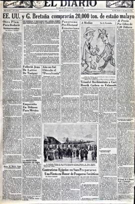 El Diario, edición del 12 de enero de 1952