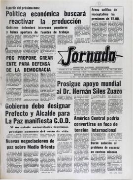 A PARTIR DEL PRÓXIMO MES: POLÍTICA ECONÓMICA BUSCARÁ REACTIVAR LA PRODUCCIÓN. (1982, 23 de octubre). Jornada [La Paz, Bolivia], p. 1.