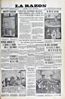 La Razón, edición del 15 de febrero de 1936