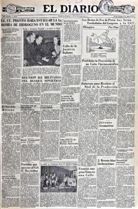 El Diario, edición del 10 de agosto de 1952