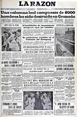 La Razón, edición del 1 de septiembre de 1936