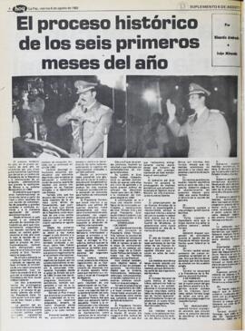 EL PROCESO HISTÓRICO DE LOS SEIS PRIMEROS MESES DEL AÑO. (1982, 06 de agosto). Hoy [La Paz, Bolivia], p. 4.