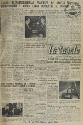 La Tarde, edición del 26 de enero de 1960